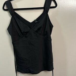 Women medium black silk tank top